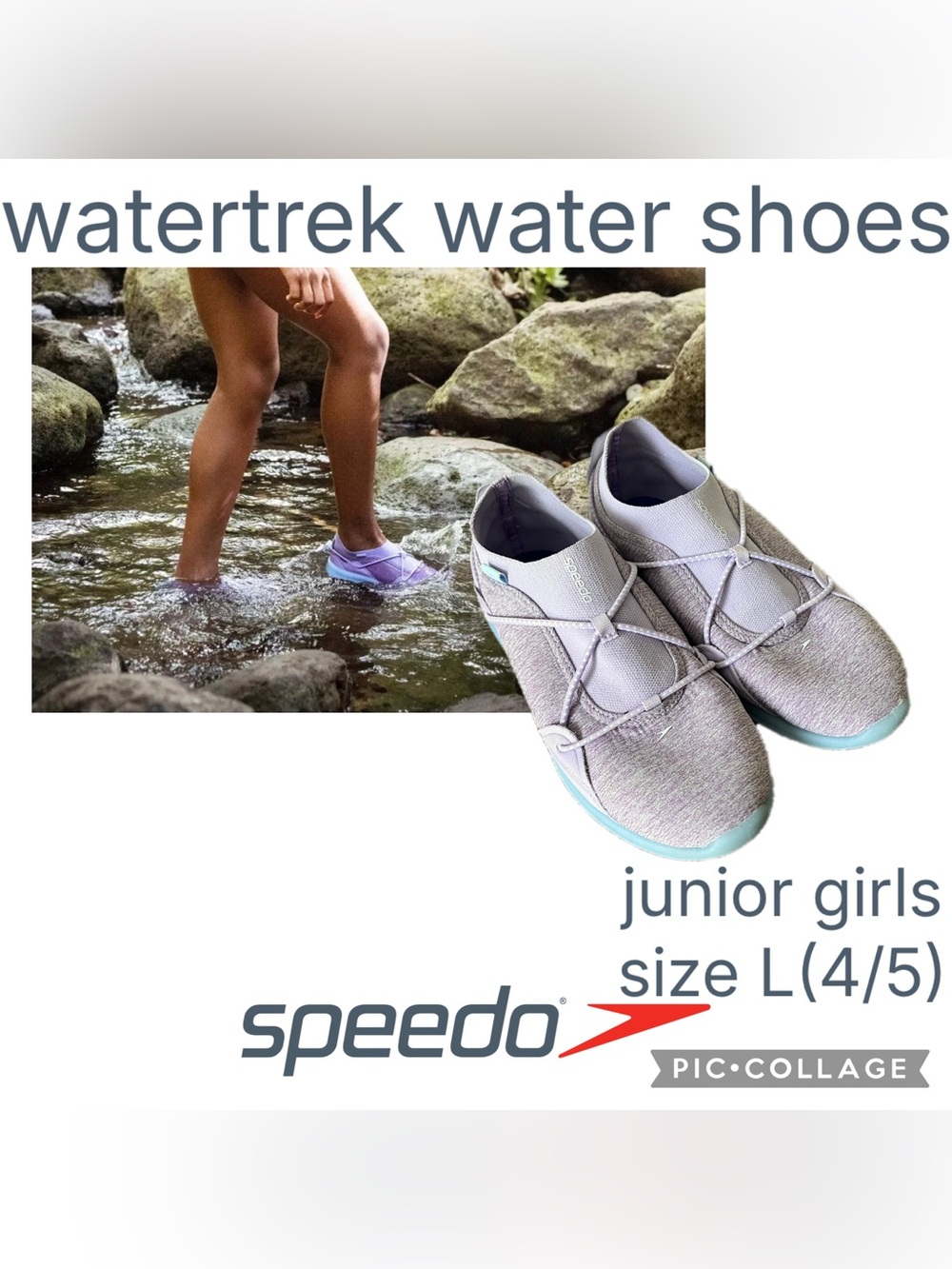 Girls Shoes Speedo Water Shoes Junior WaterTrek - Lilac/Hawaiian Breeze L(4/5)